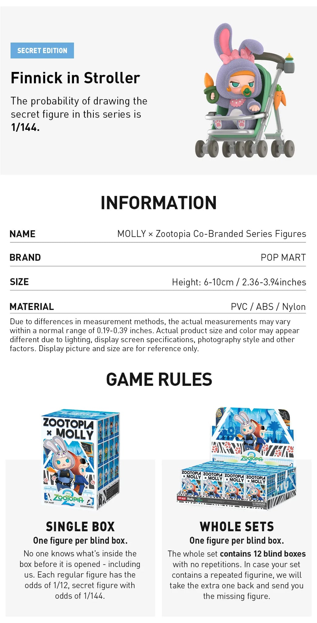 Popmart  MOLLY × ZOOTOPIA CO-BRANDED SERIES FIGURES