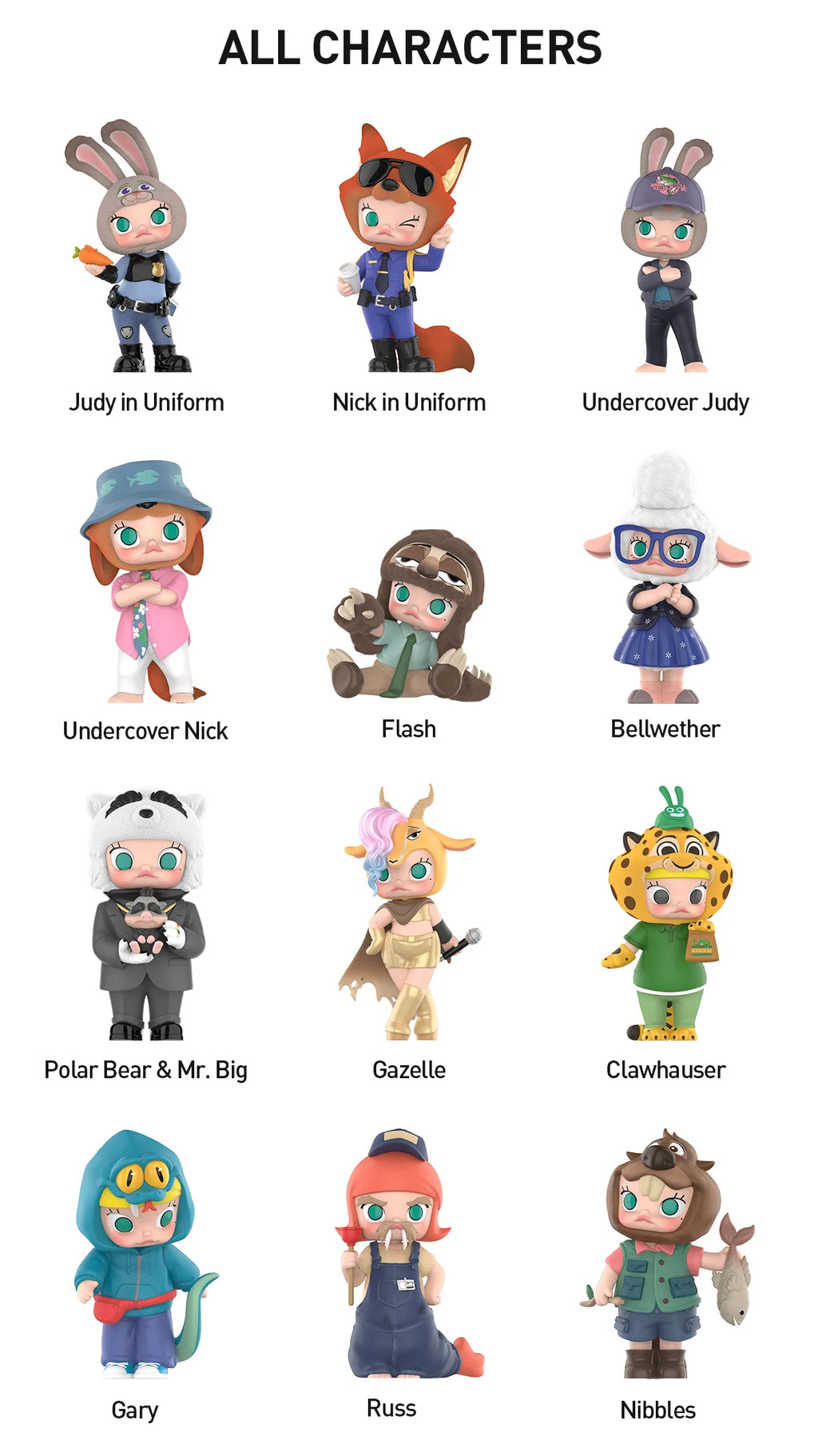 Popmart  MOLLY × ZOOTOPIA CO-BRANDED SERIES FIGURES